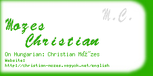 mozes christian business card
